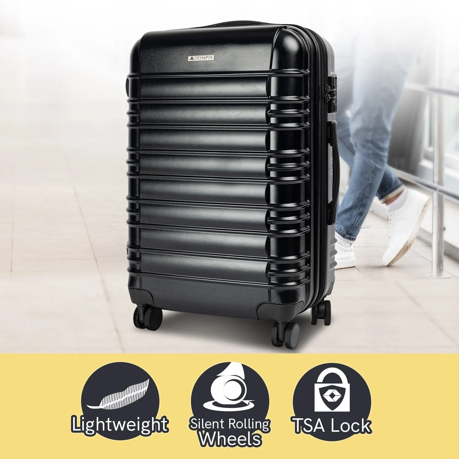 20in Hard Shell Expandable Suitcase, TSA Lock, 360 Wheels - Olympus