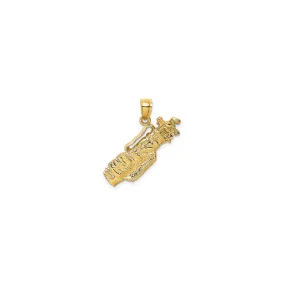 2D Golf Bag Pendant (14K)