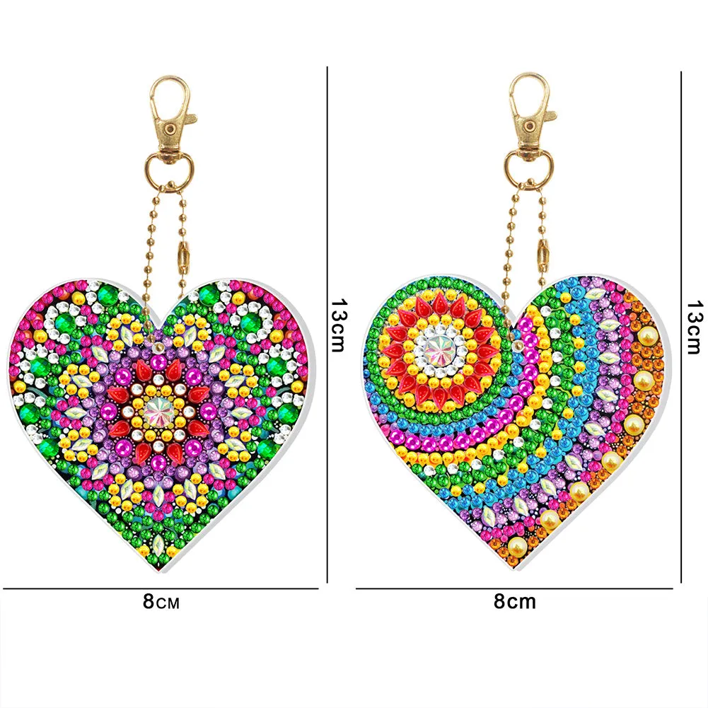 2pcs DIY Full Special Shape Diamond Painting Keychain Bag Pendant Decor Kit