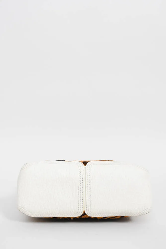 3.1 Phillip Lim White/Black Leather Pashli With Pony Hair