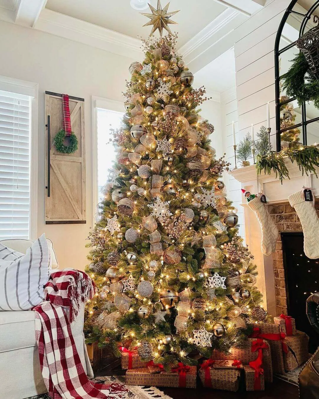 6.5' Royal Fir Artificial Christmas Tree with 850 Warm White & Multi-Color LED Lights