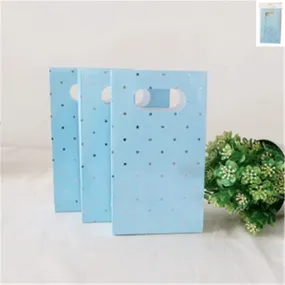 6pk Blue Dotty Party Bag with Gold Foiled