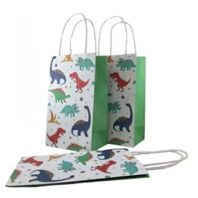 8pk Dinosaur Print Paper Party Loot Bags