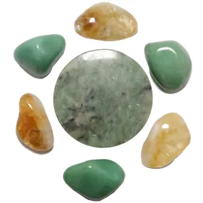 Abundance Set Money Maker Crystal Trinity: Citrine Jade Aventurine