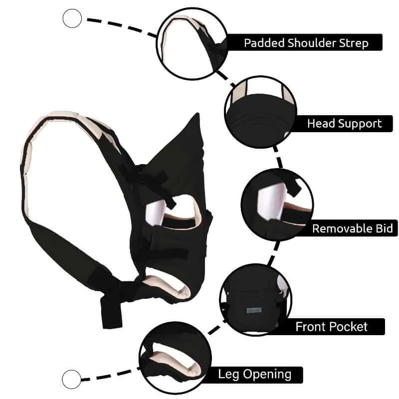 Adjustable Hands-Free 3-in-1 Baby Carrier (Black)