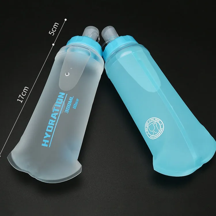 AFISHTOUR TPU Outdoor Sports Soft Water Bag Marathon Water Bottle Folding Water Bag, Capacity:  300ml (Transparent)