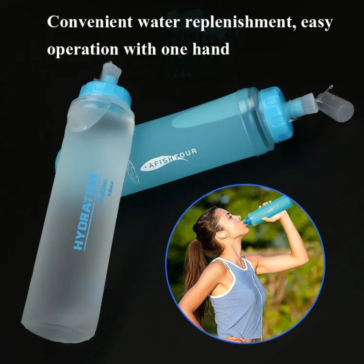 AFISHTOUR TPU Outdoor Sports Soft Water Bag Marathon Water Bottle Folding Water Bag, Capacity:  300ml (Transparent)