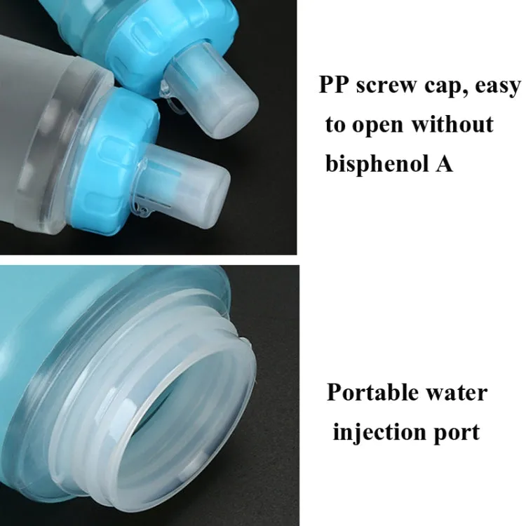 AFISHTOUR TPU Outdoor Sports Soft Water Bag Marathon Water Bottle Folding Water Bag, Capacity:  300ml (Transparent)