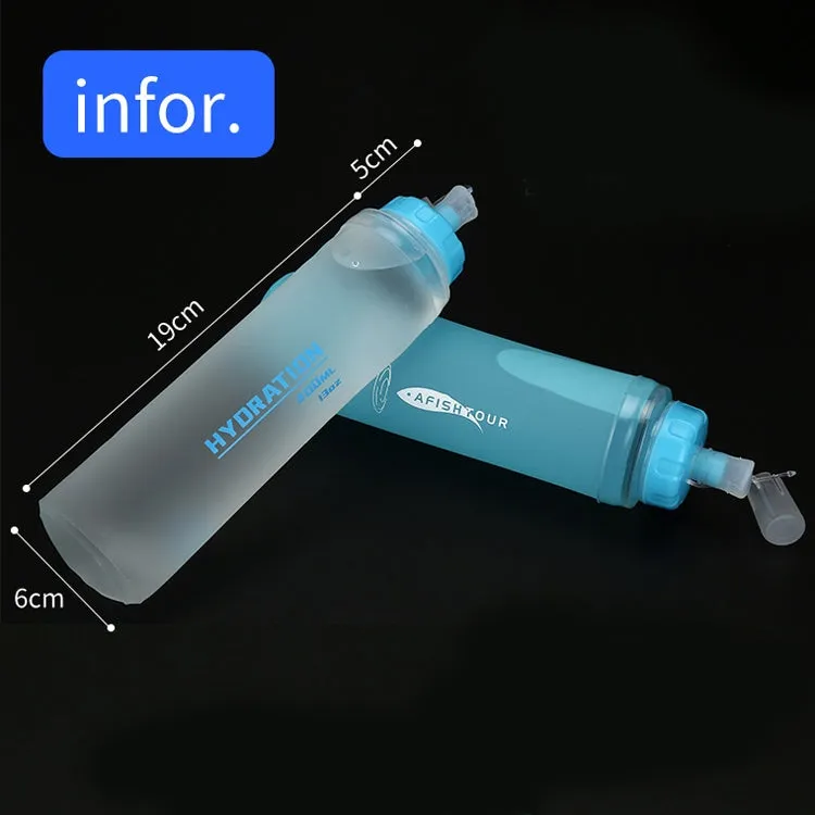 AFISHTOUR TPU Outdoor Sports Soft Water Bag Marathon Water Bottle Folding Water Bag, Capacity: 400ml (Blue)