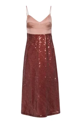 A.L.C. - Bronze Sequin Sleeveless Formal Dress Sz 6