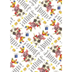 Alex Clark Farmyard Birthday Gift Wrap