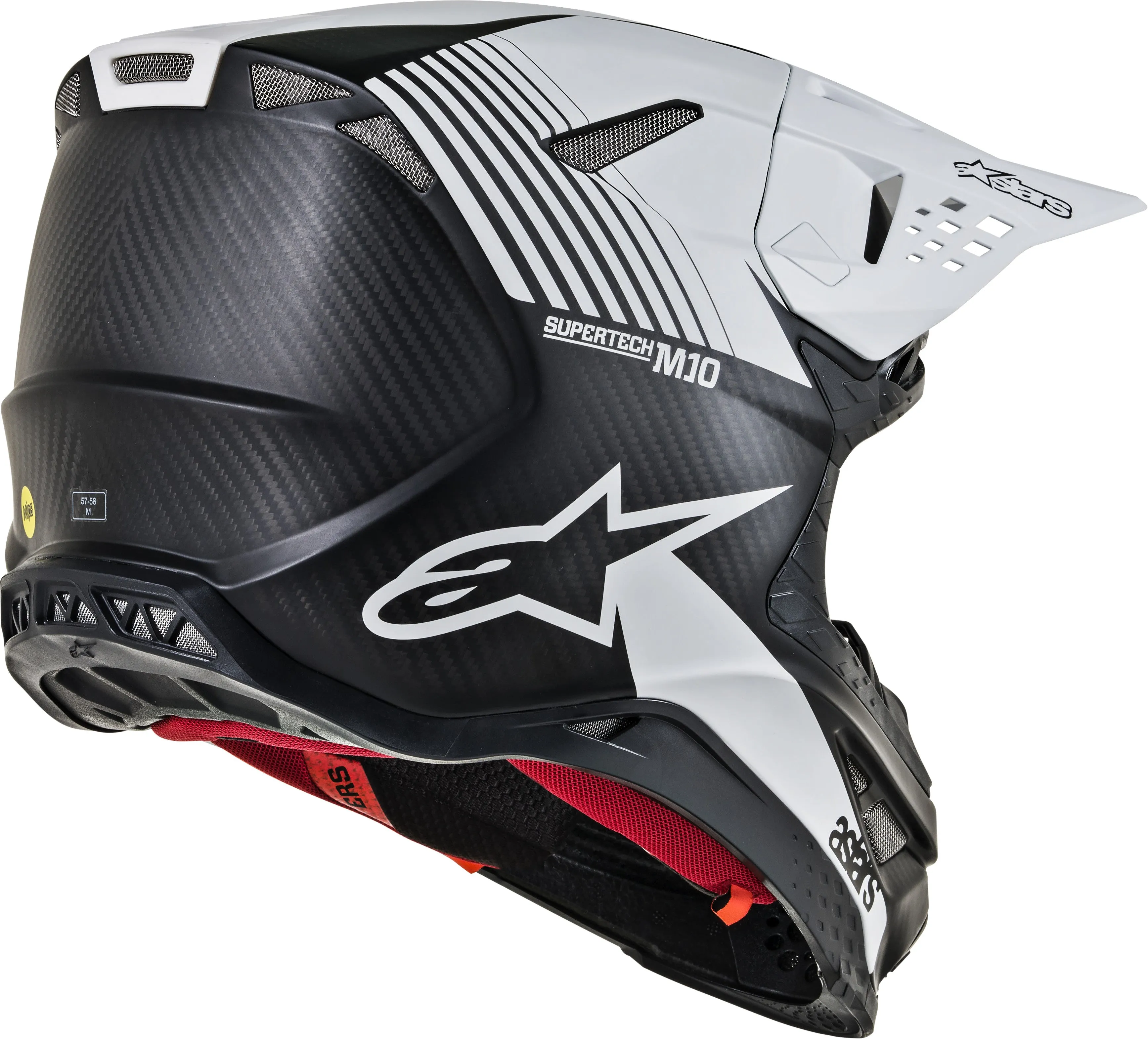 ALPINESTARS S.TECH M10 DYNO HELMET MATTE BLACK/WHITE MD 8301119-1301-M