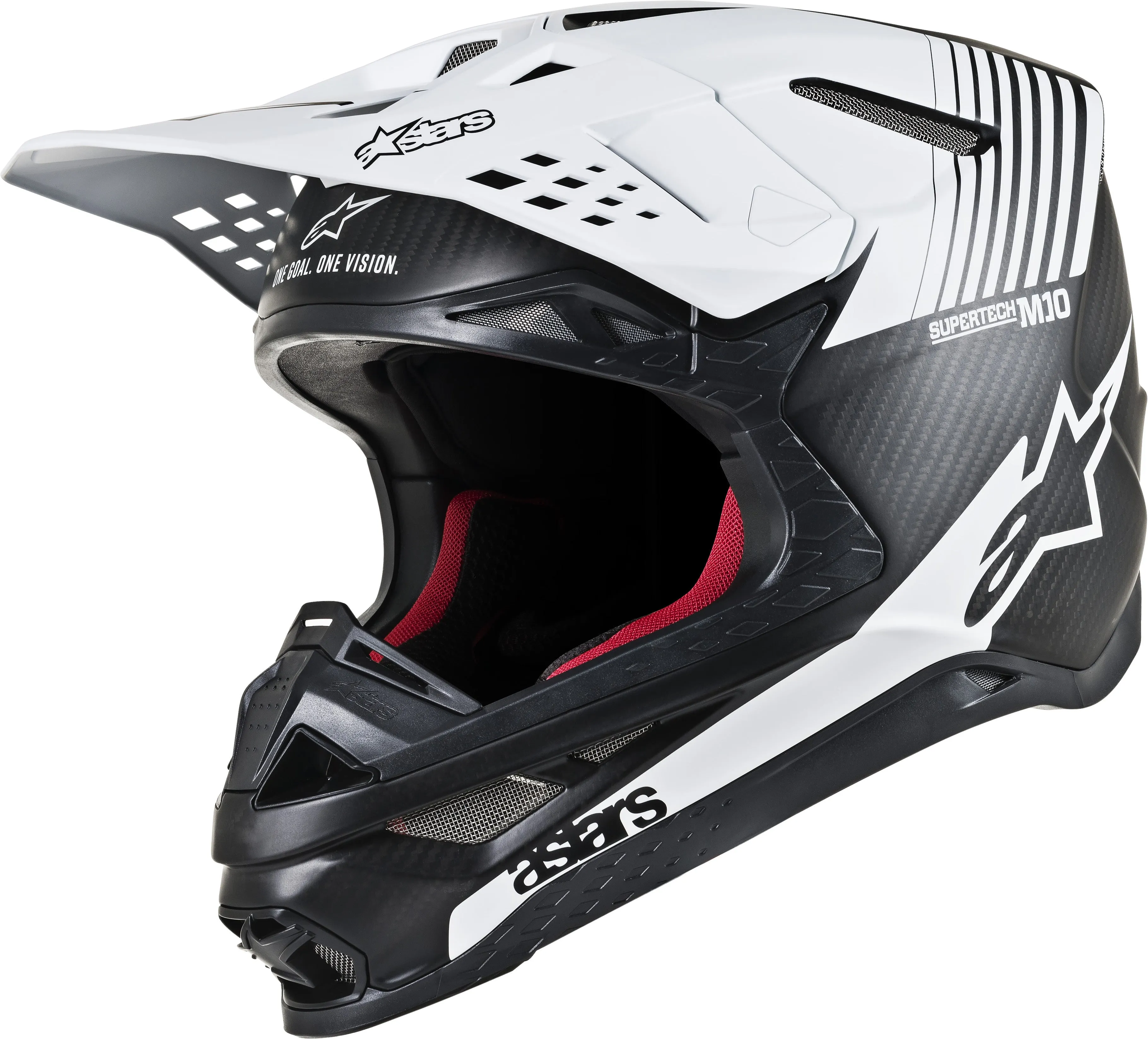 ALPINESTARS S.TECH M10 DYNO HELMET MATTE BLACK/WHITE MD 8301119-1301-M