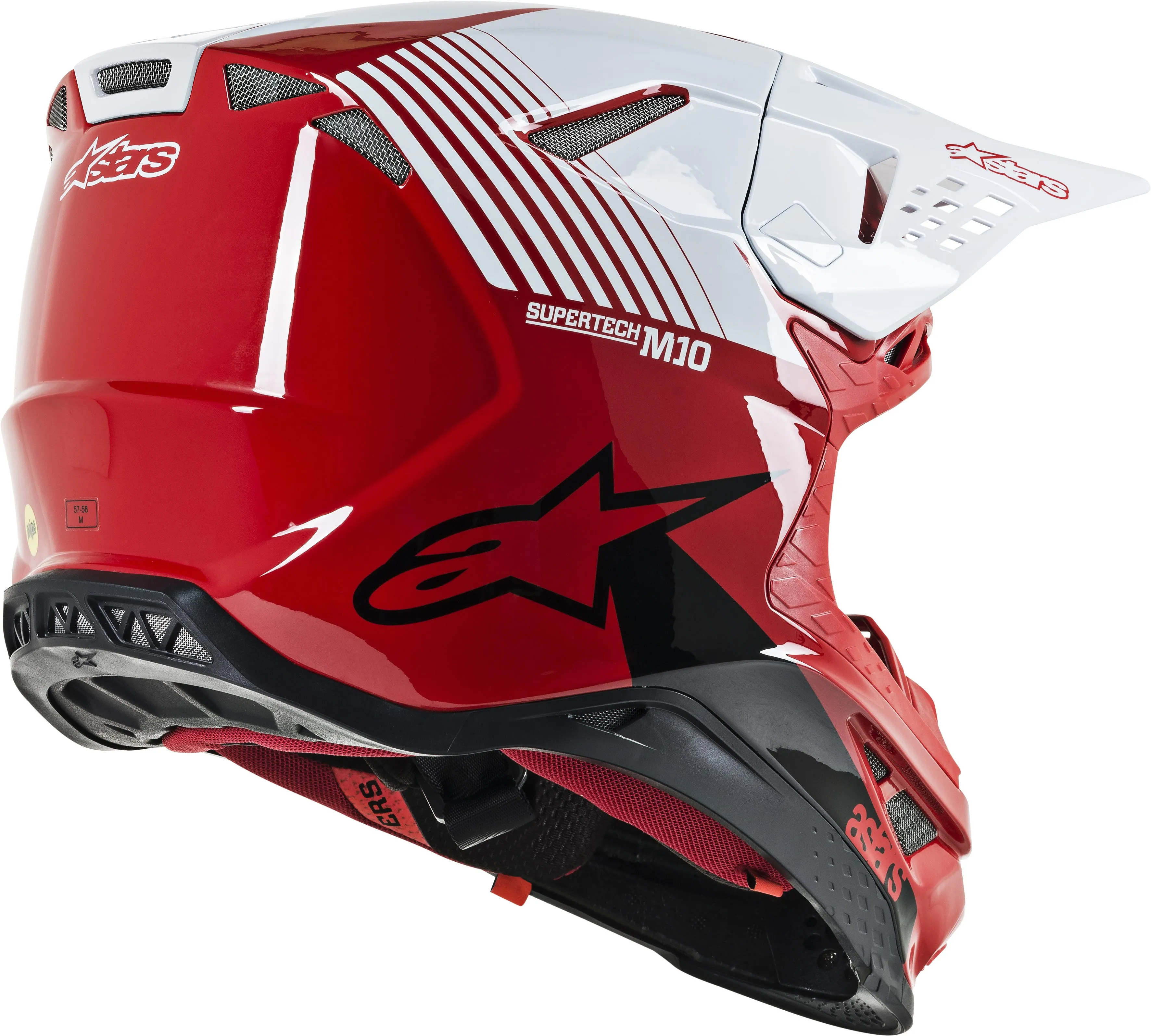 ALPINESTARS S.TECH M10 DYNO HELMET RED/WHITE MD 8301119-3182-M