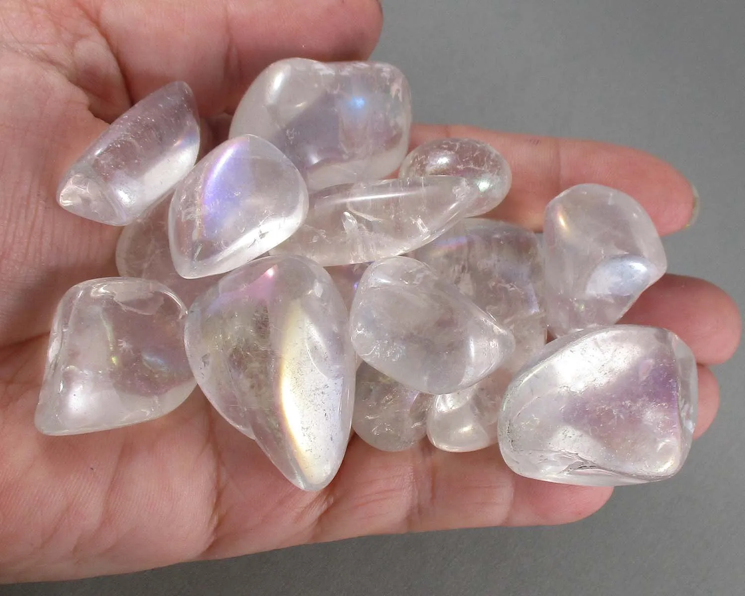 Angel Aura Quartz Polished Stones 2pc J207