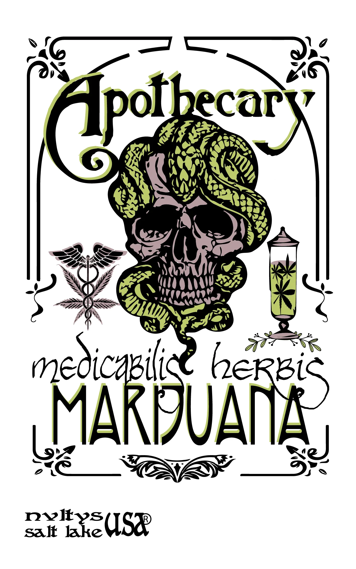 APOTHECARY MEDICAL MARIJUANA BURLAP BAG (Sold by the piece)