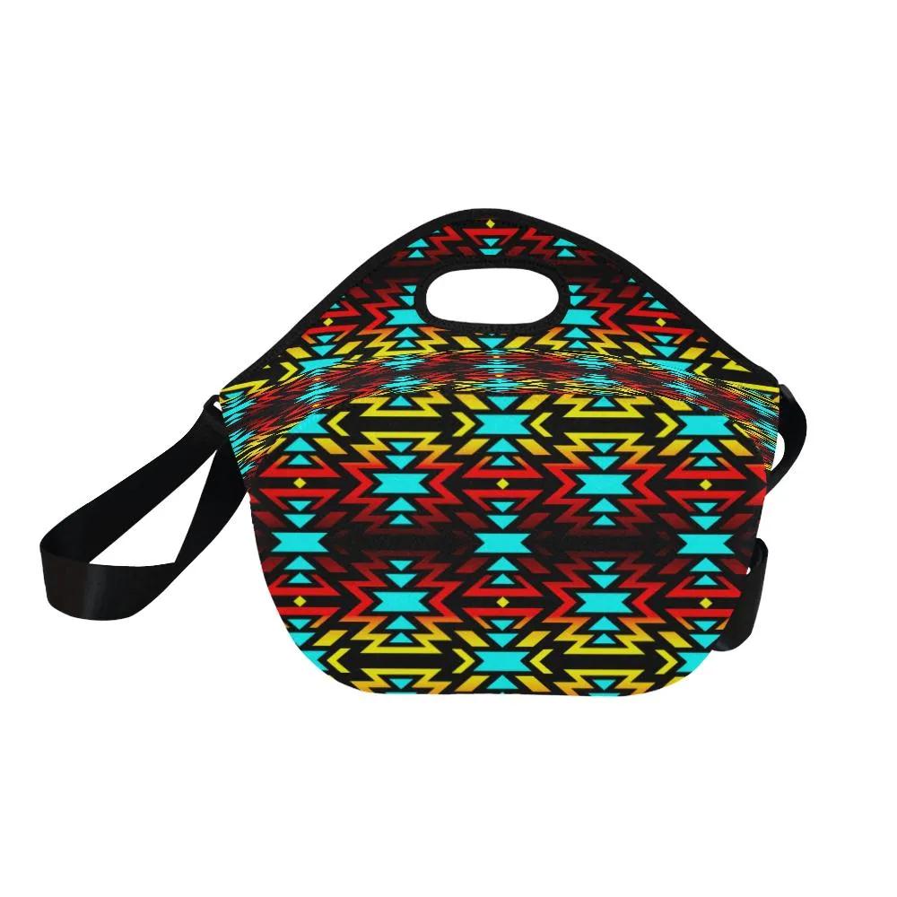 Black Fire and Sky Large Insulated Neoprene Lunch Bag