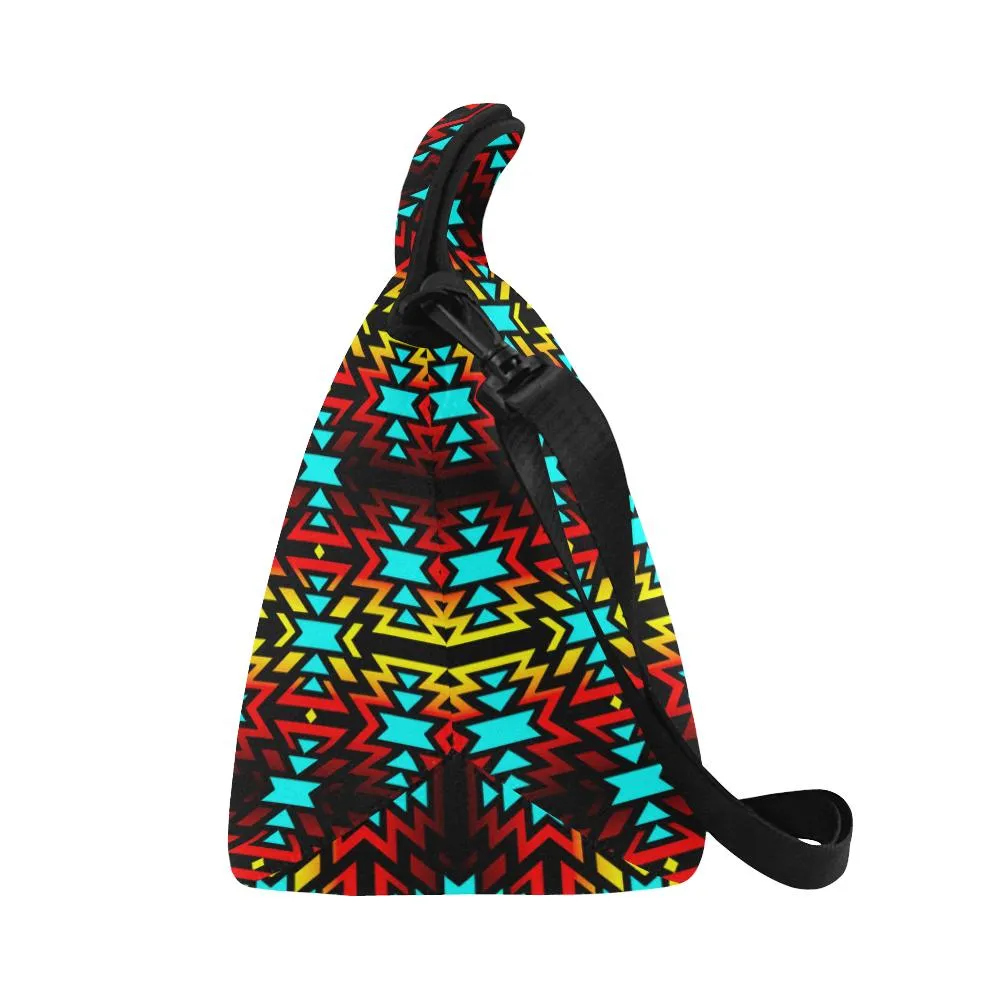 Black Fire and Sky Large Insulated Neoprene Lunch Bag