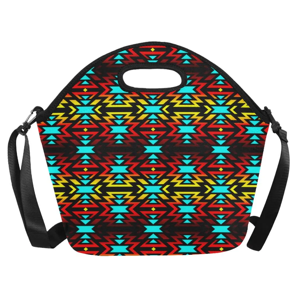 Black Fire and Sky Large Insulated Neoprene Lunch Bag