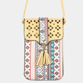 Boho Touch Screen Crossbody Cell Phone Bag Ivory