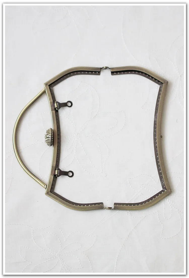 Bronze Gold Purse Frame Metal Vintage Shell Snap Clasp For Bag Sewing Clutch Handbag Making Findings Hardware Supply Accessories 18cm