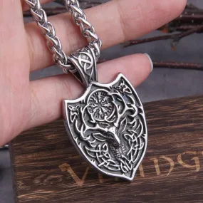 Cernunnos Celtic Shield Pendant - Stainless Steel