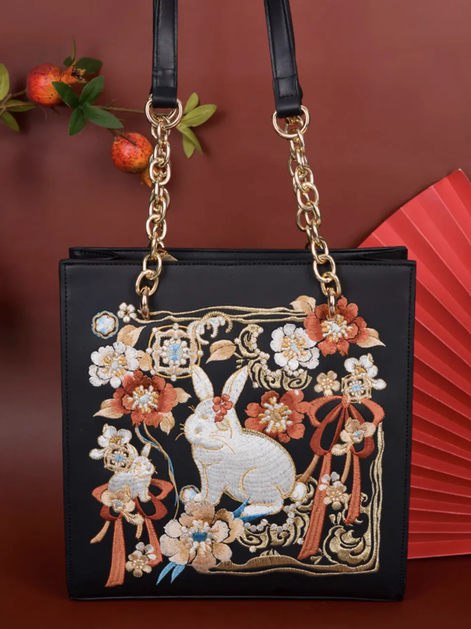 Chinese Art Totebag: Festive Bunny