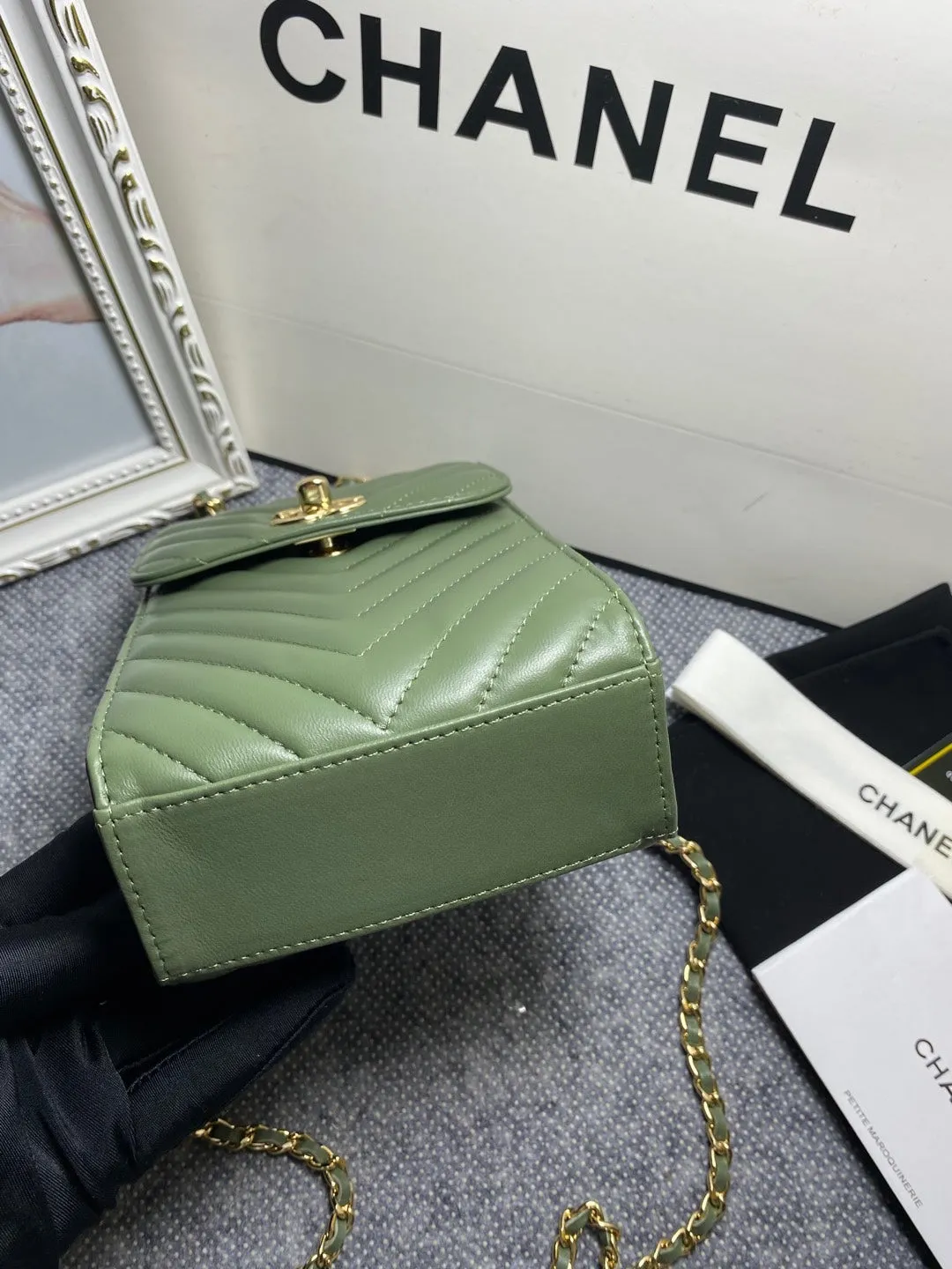 CHL Chevron Trendy CHL Phone Olive Bag For Women 18cm/7in