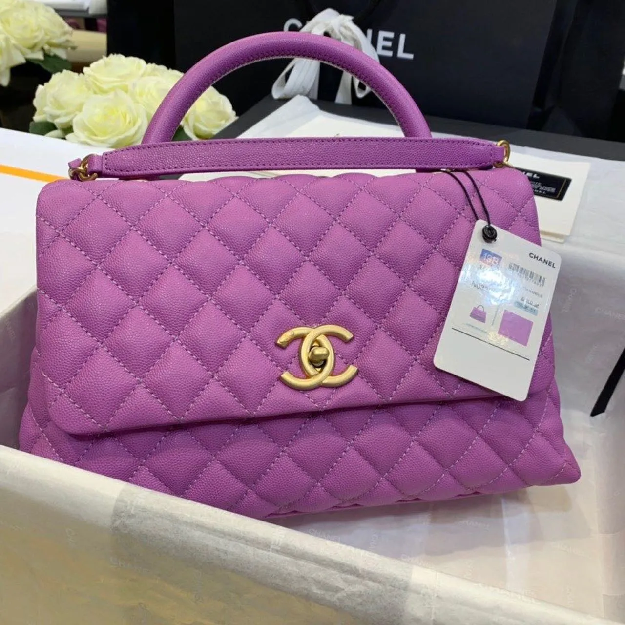 CHLLarge Flap Bag With Top Handle Purple For Women, Women’s Handbags, Shoulder And Crossbody Bags 11in/28cm A92991