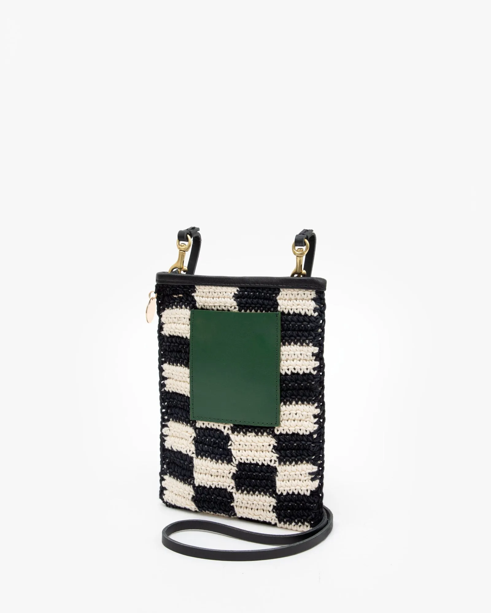 Clare V. Checkered Crochet Phone Bag