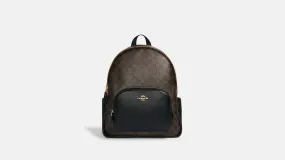 Coach Large Court Backpack In Signature Canvas