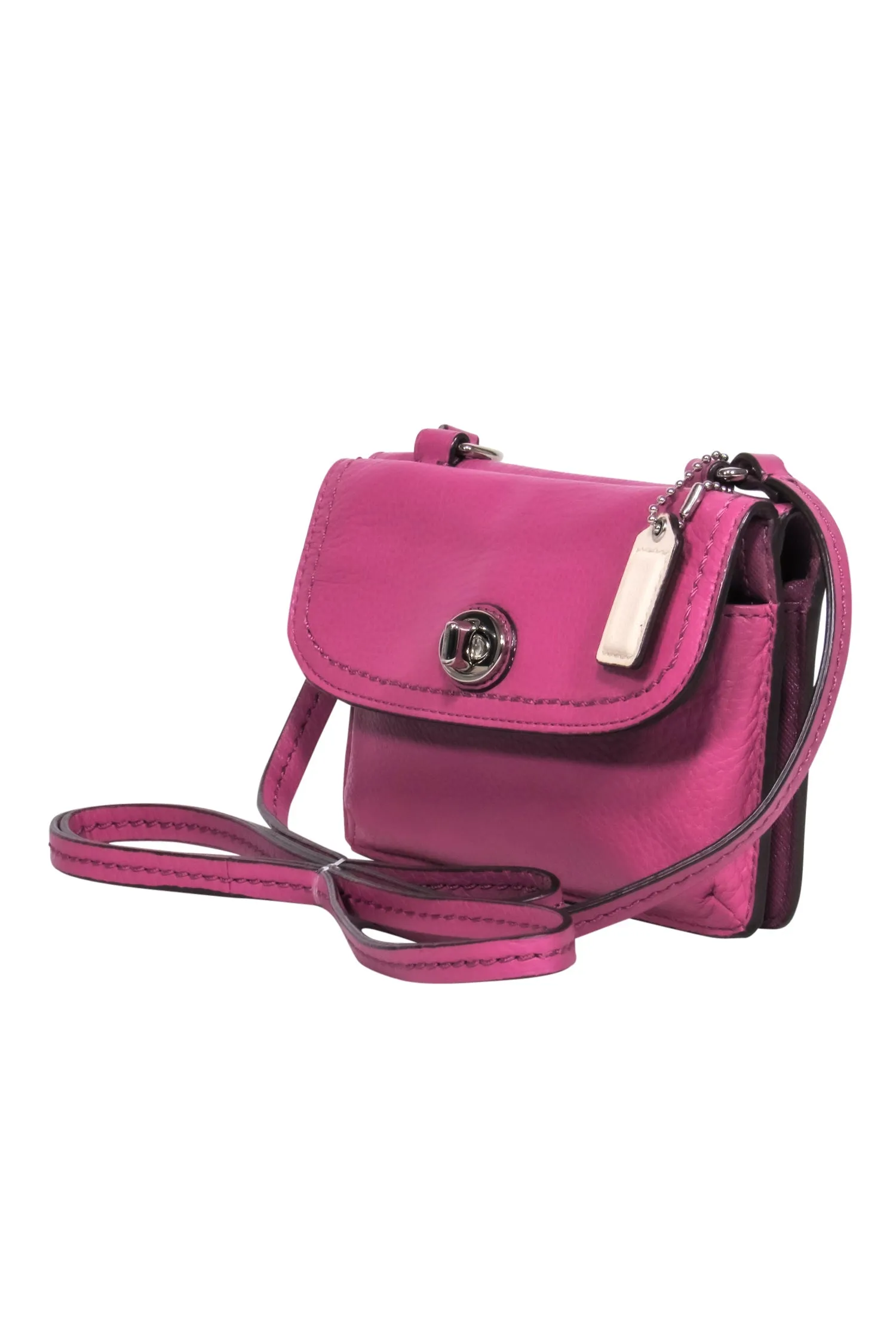 Coach - Purple Leather Mini Crossbody Wallet