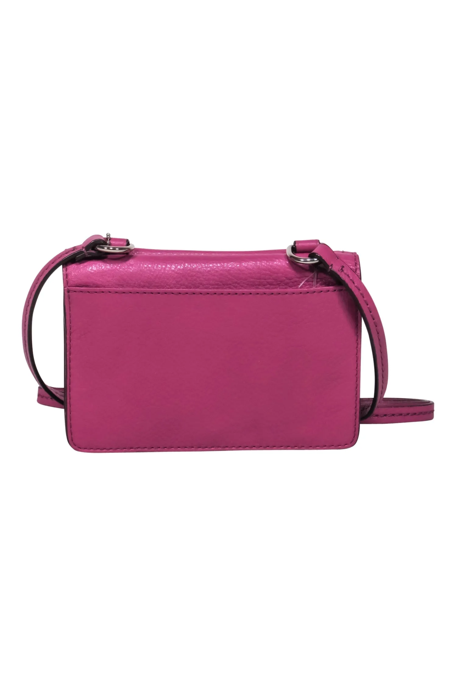 Coach - Purple Leather Mini Crossbody Wallet