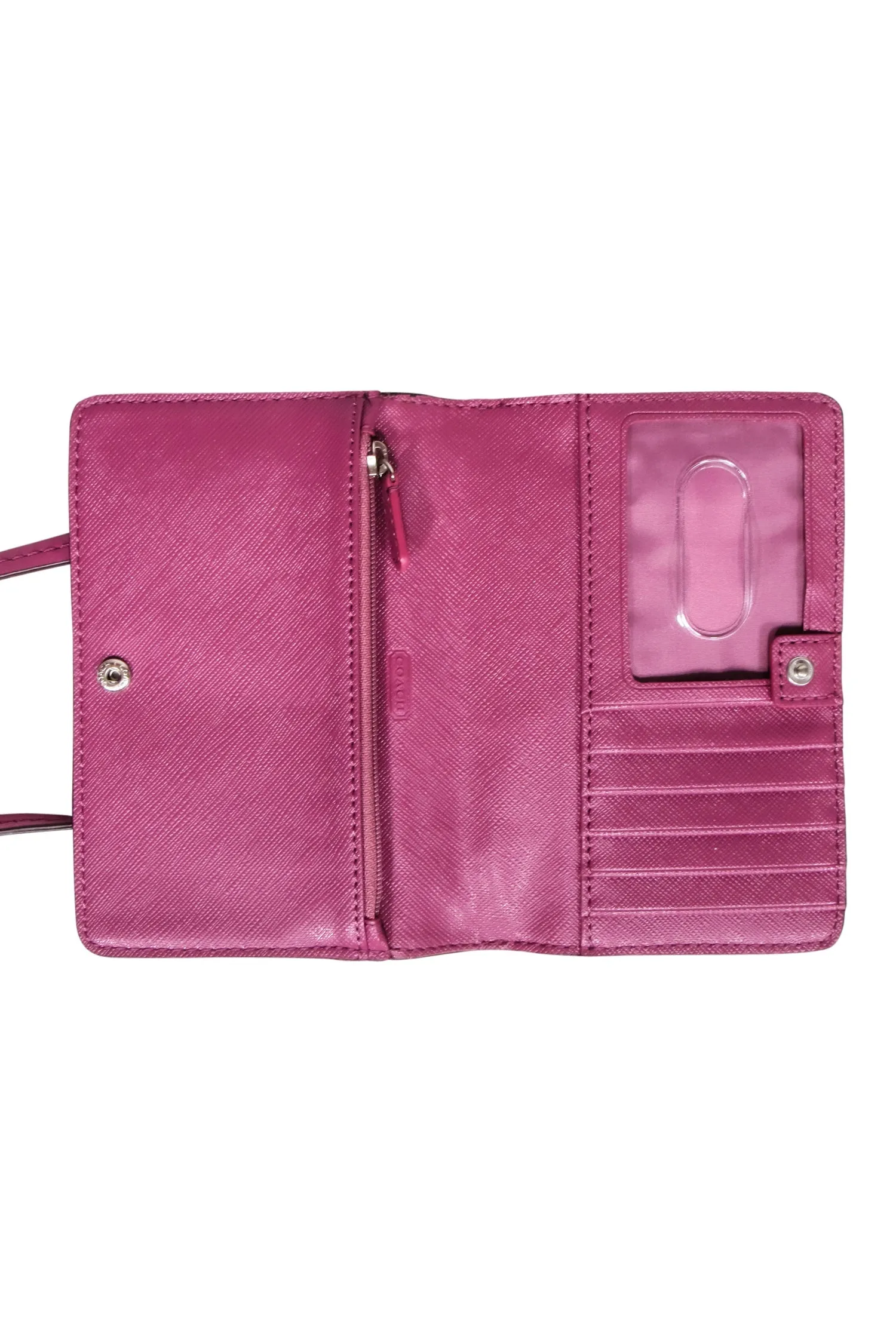 Coach - Purple Leather Mini Crossbody Wallet