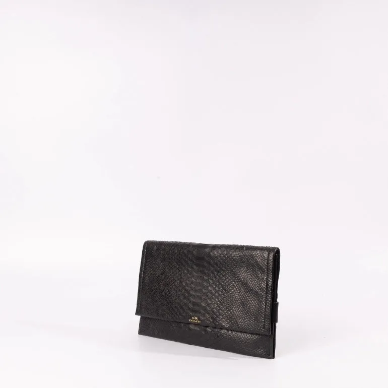 Coach Snakeskin Flap Clutch