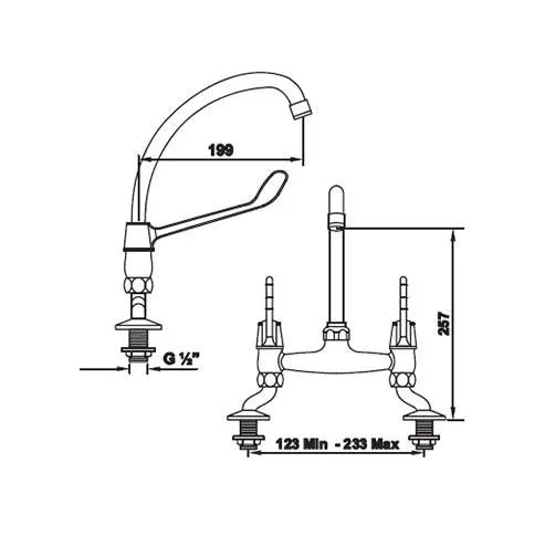 Cobra Medical Pillar Type Mixer with Aerated Swivel Outlet