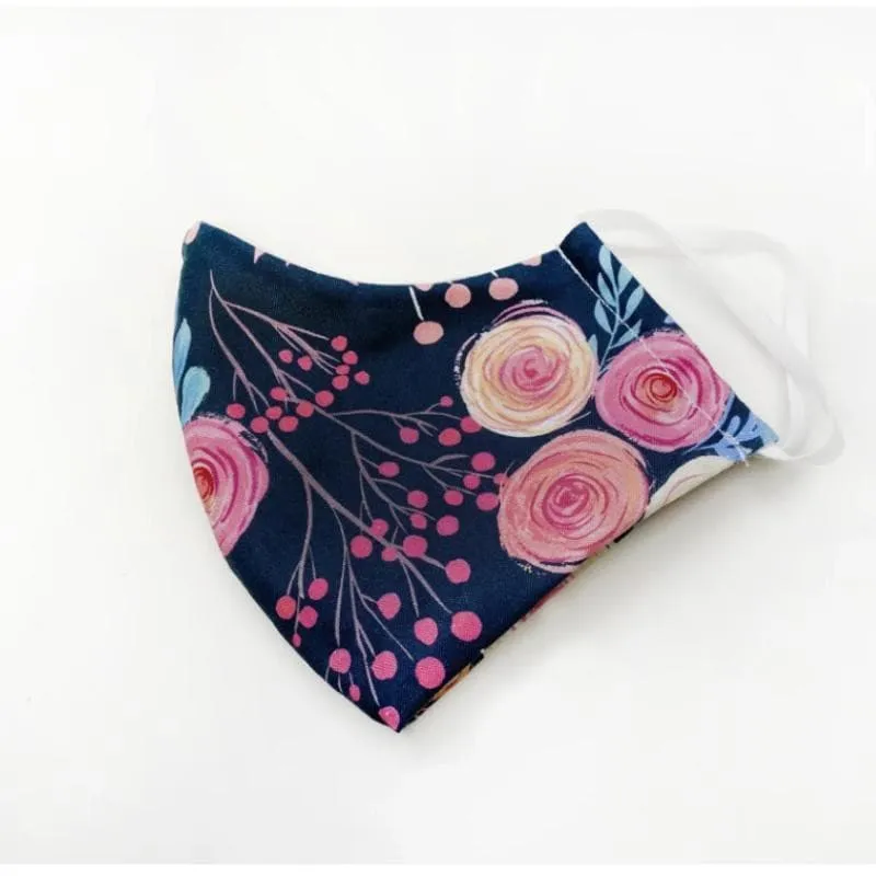 Colibri Fabric Face Mask Roses - Ear Loop Style