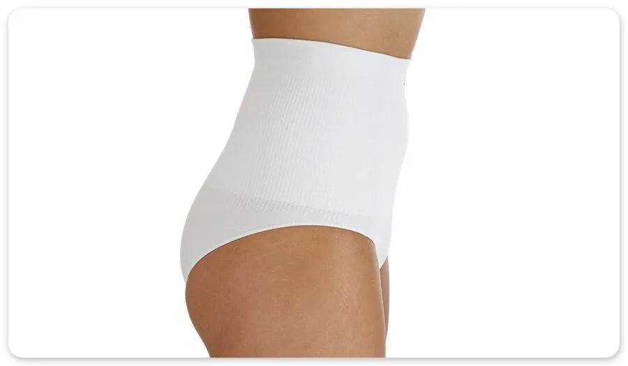 Comfizz Womens Ostomy/Hernia/Post Op Support Briefs High Waist Lvl 2 White S/M