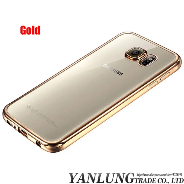 Coque Fundas Plating TPU Case for Samsung Galaxy S6 S7 Edge S8 Plus Note 5 S5 J7 J5 J3 A3 A5 A7 2016 2017 Soft TPU Caso Cover