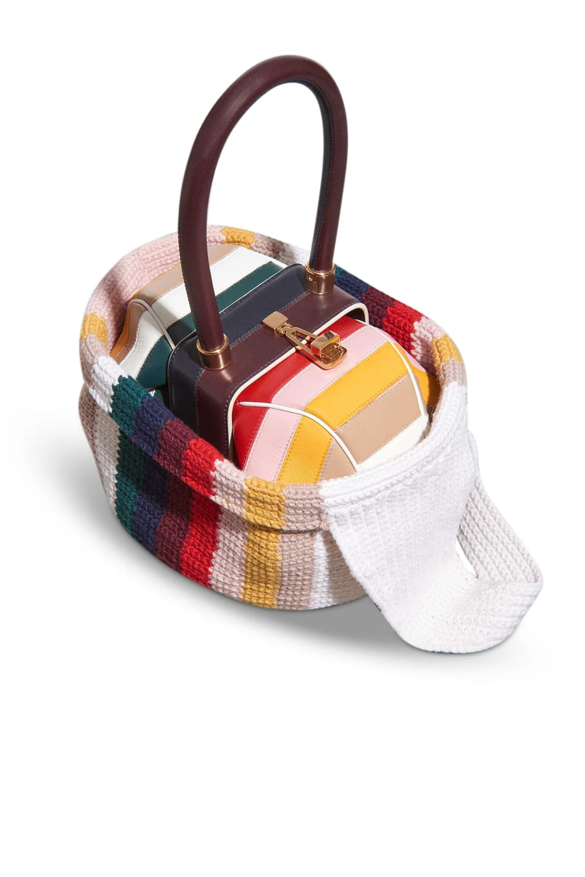 Crossover Knit Bag in Multi Cashmere