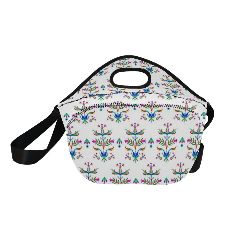 Dakota Damask White Neoprene Lunch Bag/Large