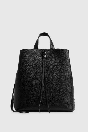 Darren Medium Backpack Bag In Black/Black Shellac