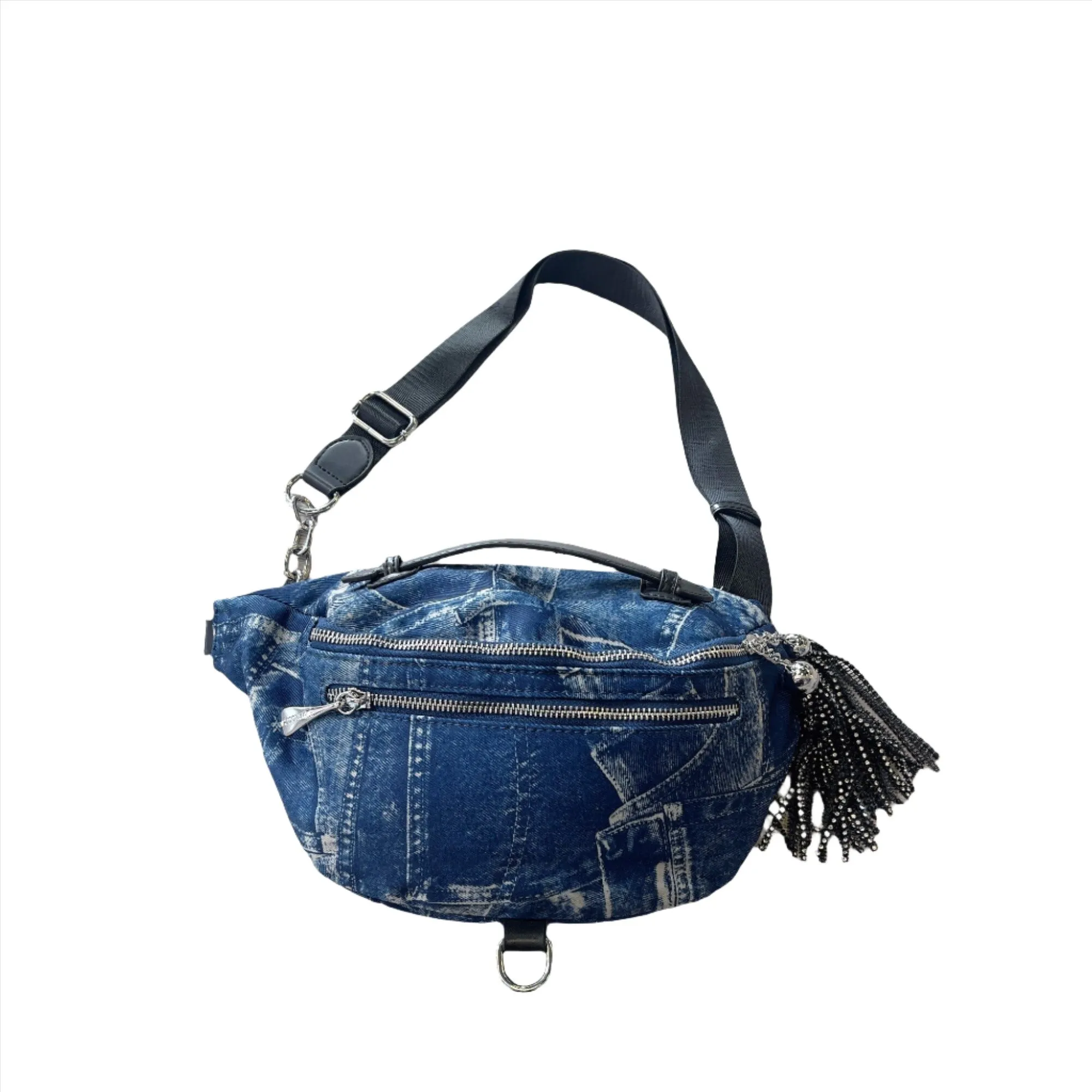 DENIM PRINT FANNY PACK