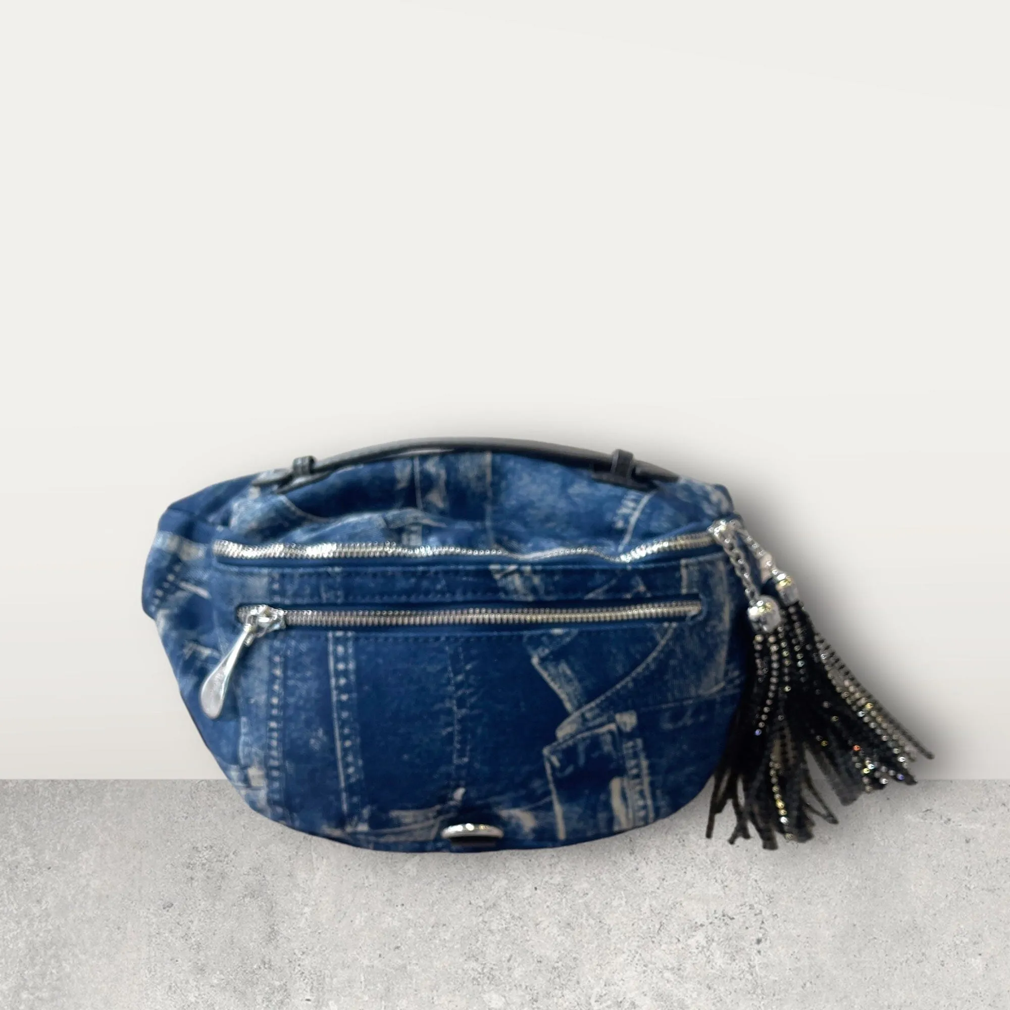 DENIM PRINT FANNY PACK