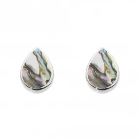 Dew Sterling Silver Pear Shape Paua Shell Stud Earrings 3061PA024