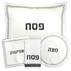 Dot Border Pesach Set, Black