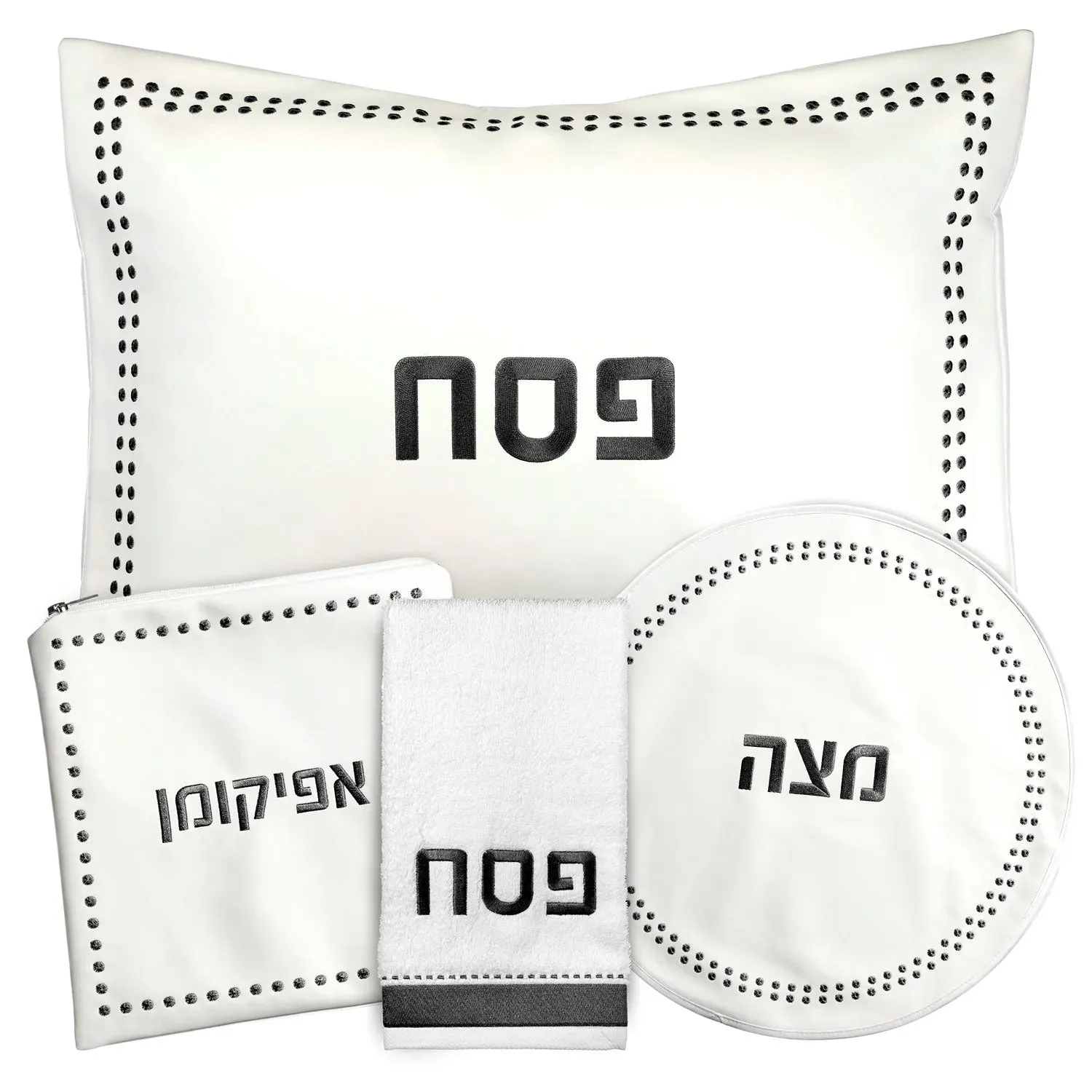 Dot Border Pesach Set, Black