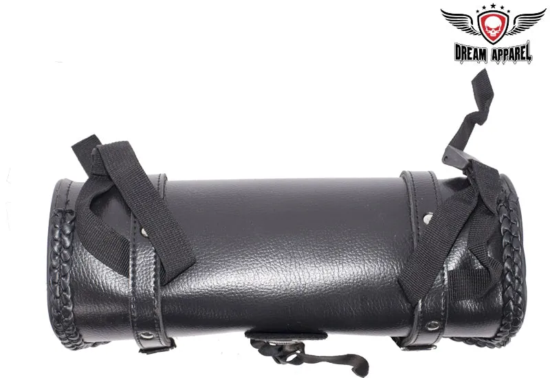 Dream Apparel 12" PVC Motorcycle Tool Bag With Braid & Concho