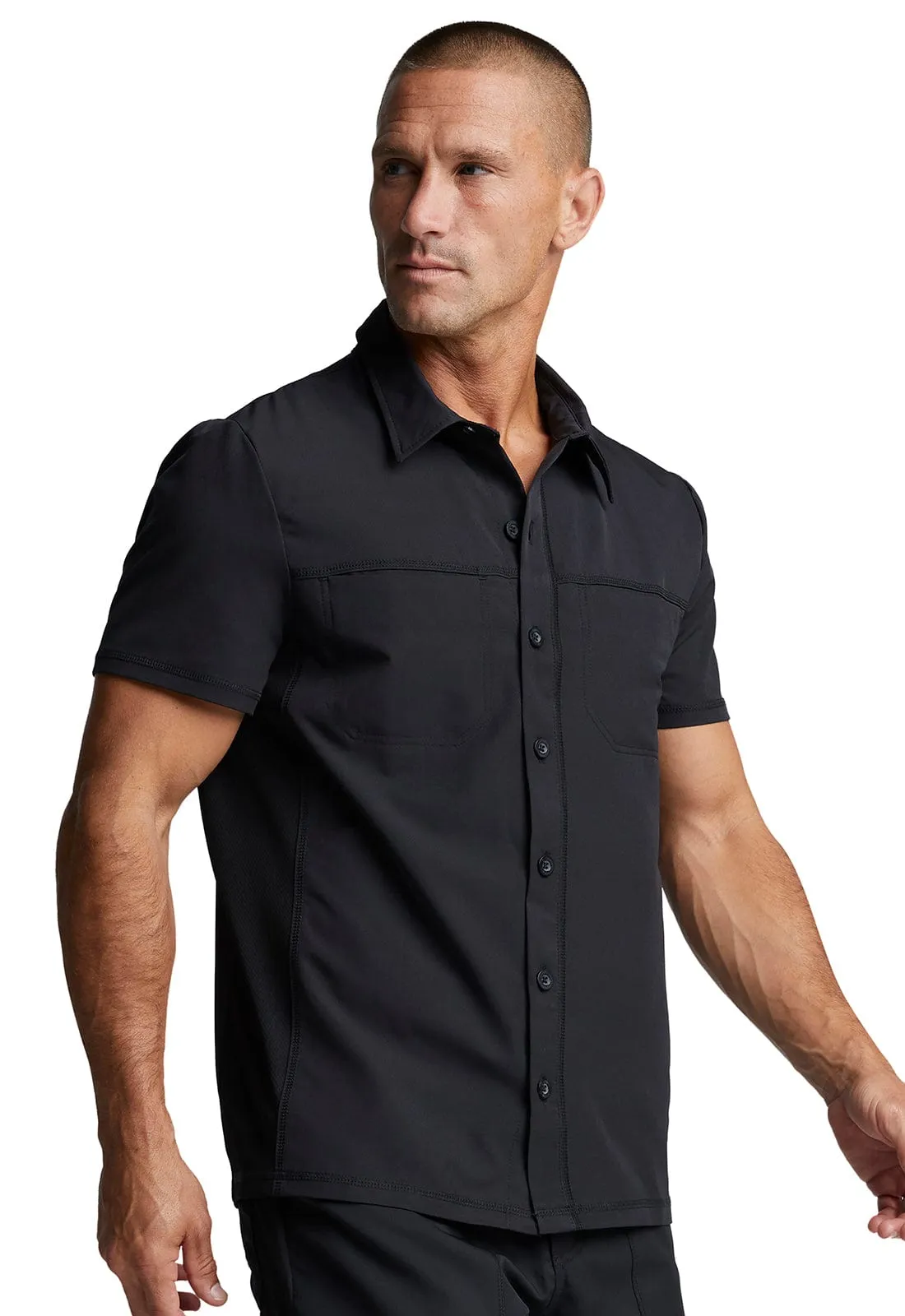 Dynamix Dickies  Men's Button Front Collar Shirt Black DK820