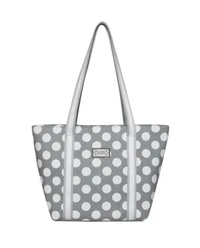 Earth Squared - Canvas Tote Shoulder Bag - Spots - Grey - 38x25x14cm